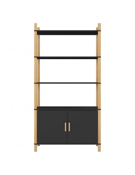 Credenza Nera 80x40x153 in Legno Multistrato