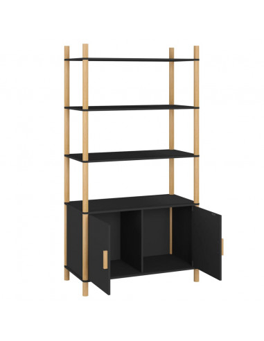 Credenza Nera 80x40x153 in Legno Multistrato