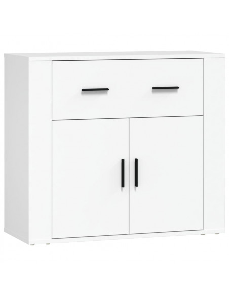 Credenza Bianca 80x33x70 cm in Legno Multistrato