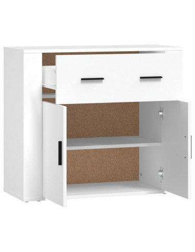 Credenza Bianca 80x33x70 cm in Legno Multistrato