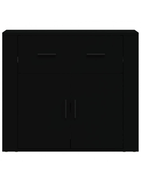 Credenza Nera 80x33x70 cm in Legno Multistrato