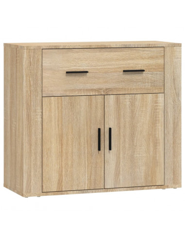 Credenza Rovere Sonoma 80x33x70 cm in Legno Multistrato