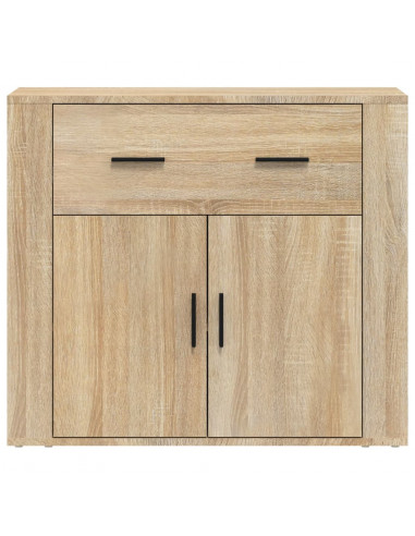 Credenza Rovere Sonoma 80x33x70 cm in Legno Multistrato