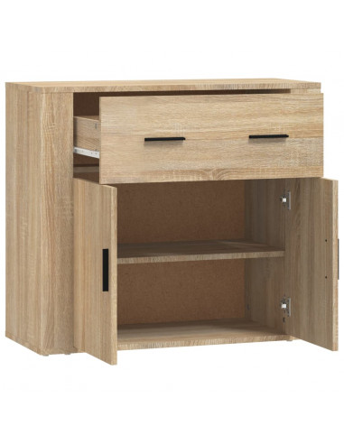 Credenza Rovere Sonoma 80x33x70 cm in Legno Multistrato