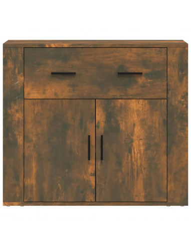 Credenza Rovere Fumo 80x33x70 cm in Legno Multistrato
