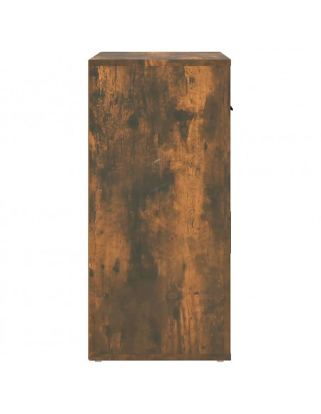 Credenza Rovere Fumo 80x33x70 cm in Legno Multistrato