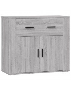 Credenza Grigio Sonoma 80x33x70 cm in Legno Multistrato 2