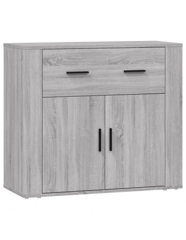 Credenza Grigio Sonoma 80x33x70 cm in Legno Multistrato