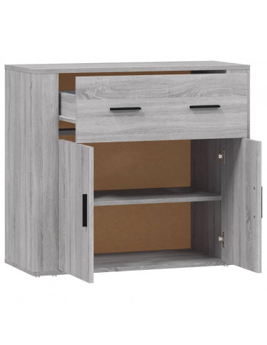 Credenza Grigio Sonoma 80x33x70 cm in Legno Multistrato
