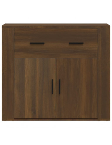 Credenza Rovere Marrone 80x33x70 cm in Legno Multistrato