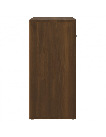 Credenza Rovere Marrone 80x33x70 cm in Legno Multistrato