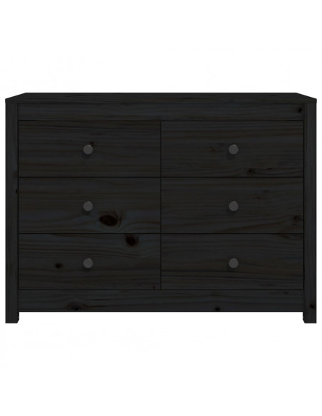 Armadietto Miele Nero 100x40x72 cm in Legno Massello di Pino