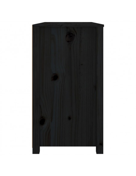 Armadietto Miele Nero 100x40x72 cm in Legno Massello di Pino