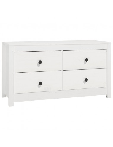 Armadietto Miele Bianca 100x40x54 cm in Legno Massello di Pino