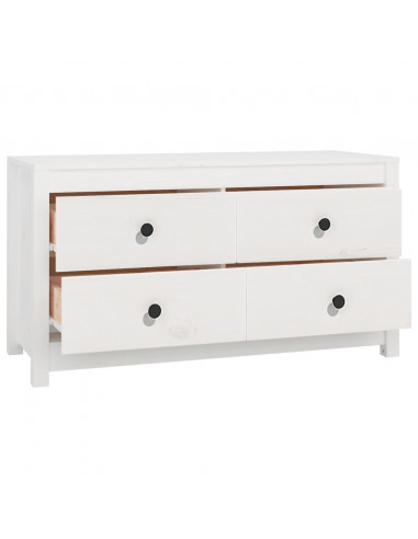 Armadietto Miele Bianca 100x40x54 cm in Legno Massello di Pino