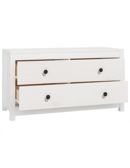 Armadietto Miele Bianca 100x40x54 cm in Legno Massello di Pino