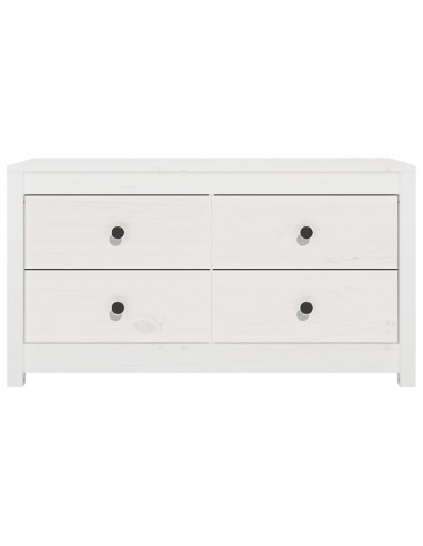 Armadietto Miele Bianca 100x40x54 cm in Legno Massello di Pino