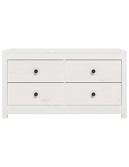 Armadietto Miele Bianca 100x40x54 cm in Legno Massello di Pino