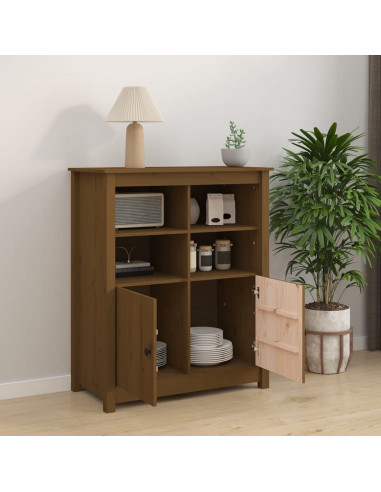 Credenza Miele 83x41,5x100 cm in Legno Massello di Pino