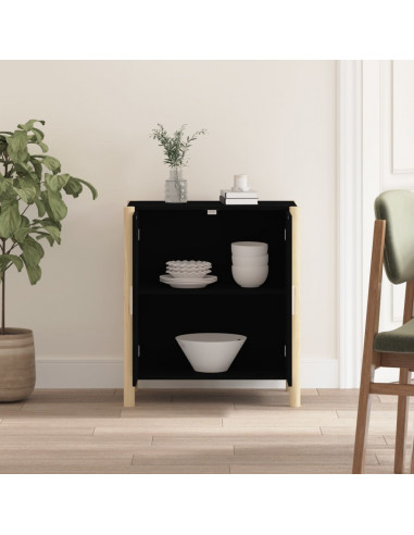 Credenza Nera 62x38x70 cm in Legno Multistrato