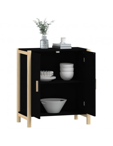 Credenza Nera 62x38x70 cm in Legno Multistrato