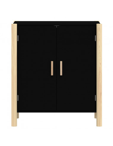 Credenza Nera 62x38x70 cm in Legno Multistrato