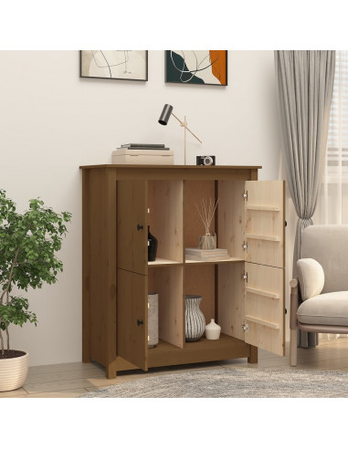 Credenza Miele 83x41,5x100 cm in Legno Massello di Pino