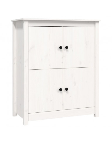 Credenza Bianca 83x41,5x100 cm in Legno Massello di Pino