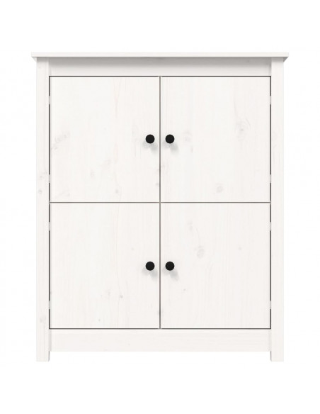 Credenza Bianca 83x41,5x100 cm in Legno Massello di Pino
