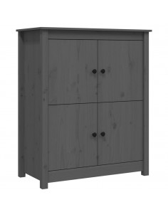 Credenza Grigia 83x41,5x100 cm in Legno Massello di Pino 2