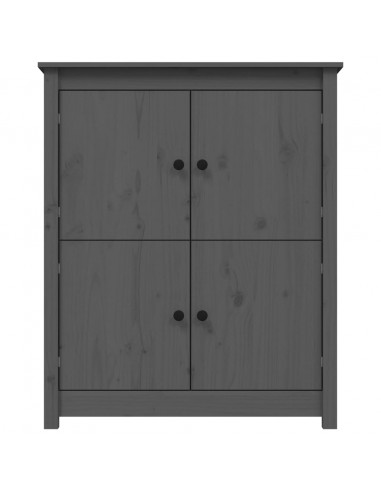 Credenza Grigia 83x41,5x100 cm in Legno Massello di Pino