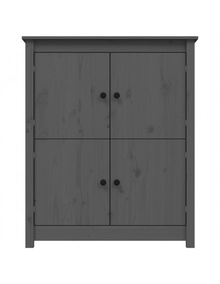 Credenza Grigia 83x41,5x100 cm in Legno Massello di Pino