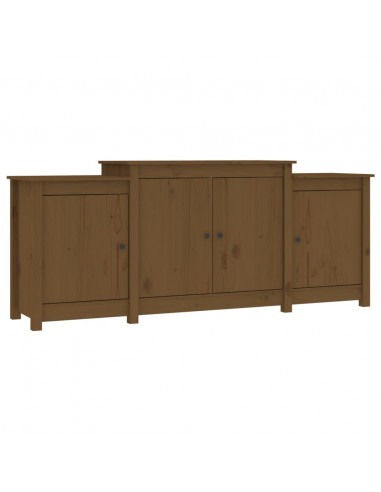 Credenza Marrone Miele 164x37x68 cm in Legno Massello di Pino