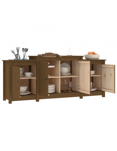 Credenza Marrone Miele 164x37x68 cm in Legno Massello di Pino