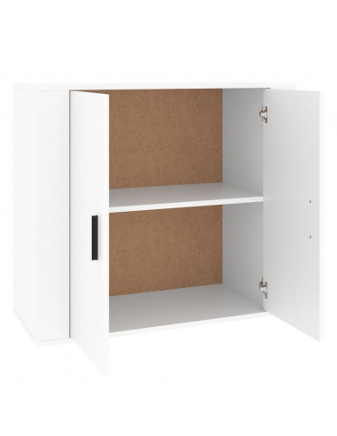 Credenza Bianca 80x33x70 cm in Legno Multistrato