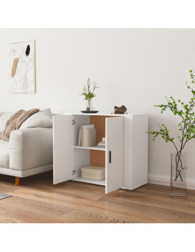 Credenza Bianca 80x33x70 cm in Legno Multistrato