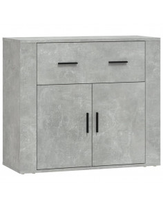 Credenza Grigio Cemento 80x33x70 cm in Legno Multistrato 2