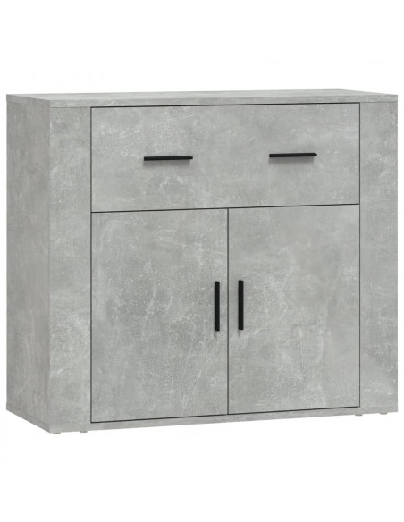 Credenza Grigio Cemento 80x33x70 cm in Legno Multistrato