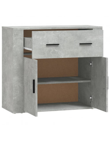 Credenza Grigio Cemento 80x33x70 cm in Legno Multistrato