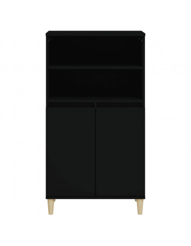 Credenza Nera 60x36x110 cm in Legno Multistrato