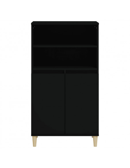 Credenza Nera 60x36x110 cm in Legno Multistrato