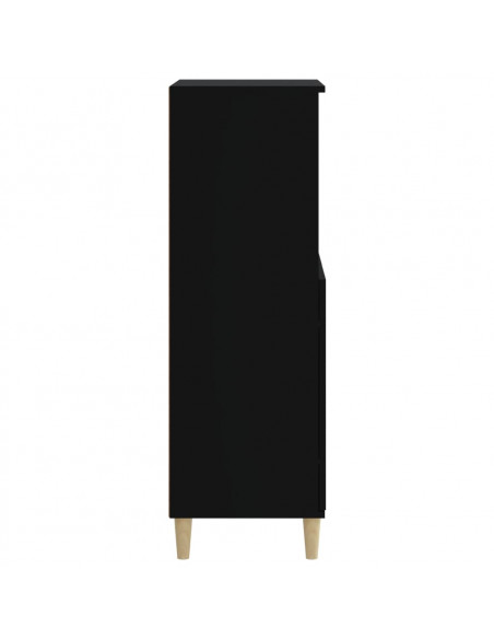 Credenza Nera 60x36x110 cm in Legno Multistrato