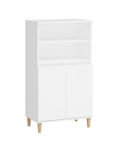 Credenza Alta Bianca 60x36x110 cm in Legno Multistrato