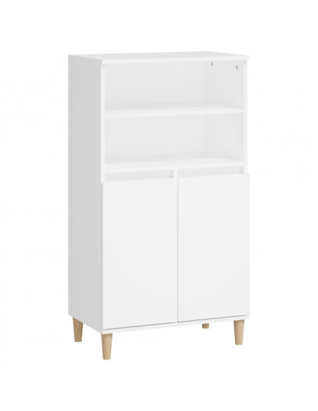 Credenza Alta Bianca 60x36x110 cm in Legno Multistrato