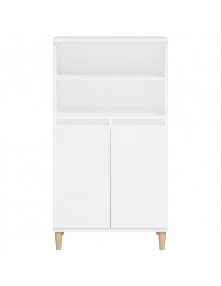 Credenza Alta Bianca 60x36x110 cm in Legno Multistrato