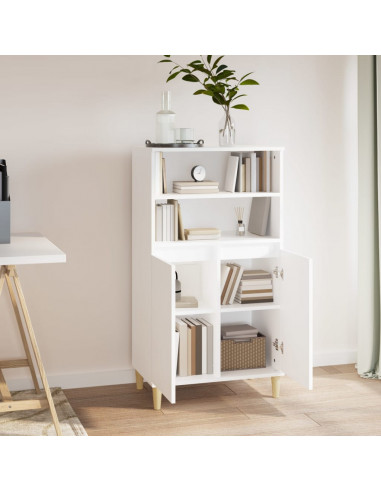 Credenza Alta Bianca 60x36x110 cm in Legno Multistrato