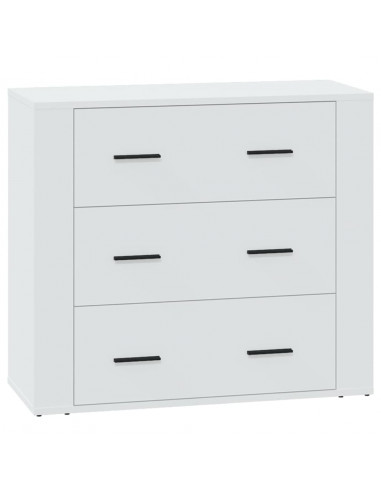 Credenza Bianca 80x33x70 cm in Legno Multistrato