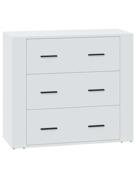 Credenza Bianca 80x33x70 cm in Legno Multistrato