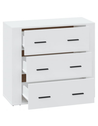 Credenza Bianca 80x33x70 cm in Legno Multistrato