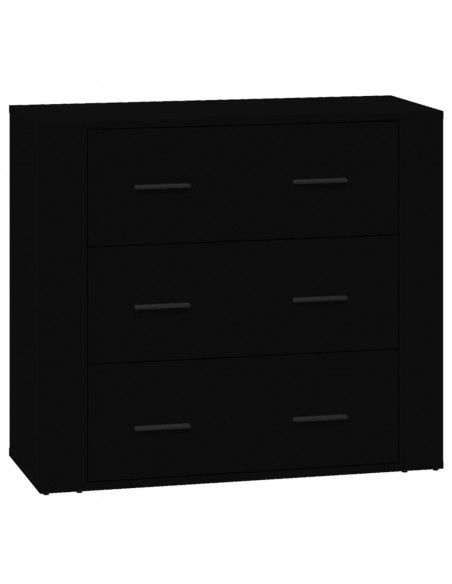 Credenza Nera 80x33x70 cm in Legno Multistrato